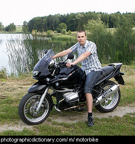 Photo of a man on a motorbike