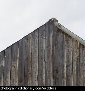Photo of the roofline of a wooden building.