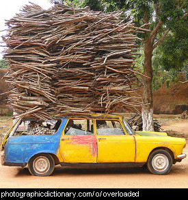 Photo of an overloaded car