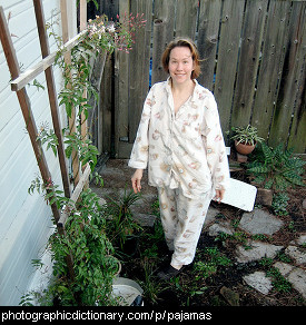 Photo of a woman in pajamas