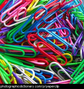 Photo of coloured paperclips