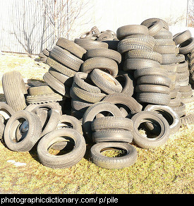 Photo of a pile of tyres