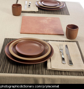 Photo of a table setting on a placemat