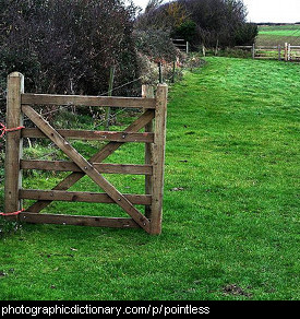 Photo of a pointless gate