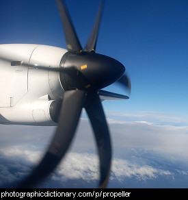 Photo of an airplane propeller