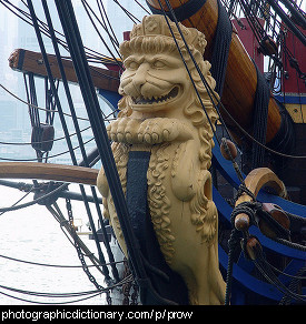 Photo of the prow of a ship.