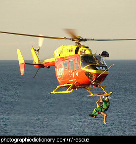 Photo of a rescue helicopter