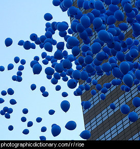 Photo of balloons rising
