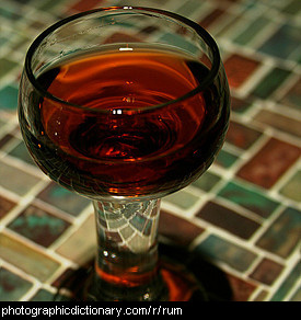 Photo of a glass of rum.