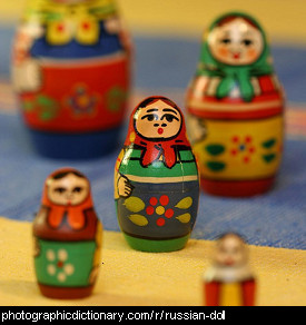Photo of Russian dolls.