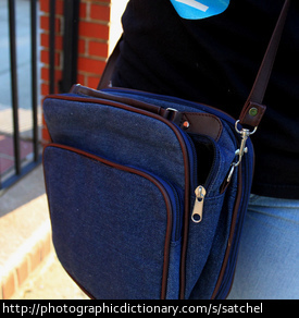 Photo of a blue satchel