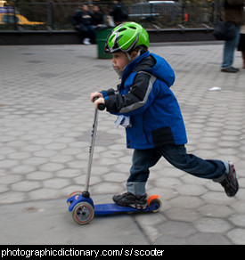 Photo of a boy on a scooter