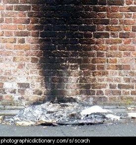 Photo of a scorched wall