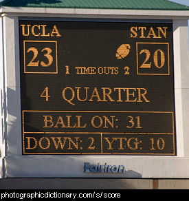 Photo of a scoreboard