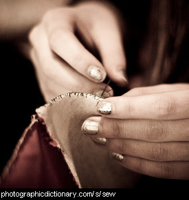 Photo of hands sewing