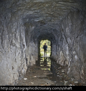 A mine shaft.