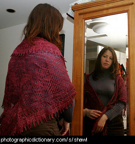 Photo of a woman wearing a shawl