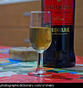Photo of a glass of sherry