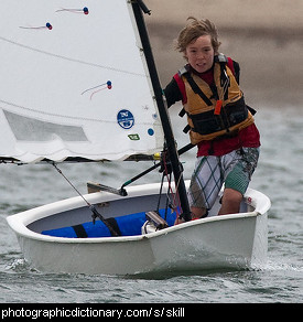 Photo of a boy sailing