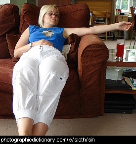 Photo of a very lazy woman