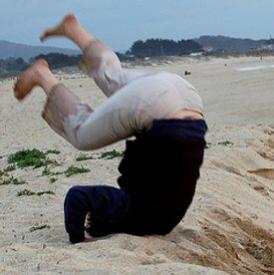 Photo of someone doing a somersault