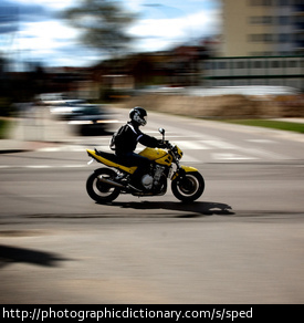 Photo of a speeding motorbike