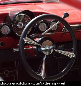 Photo of a steering wheel