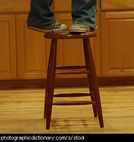 Photo of someone standing on a stool