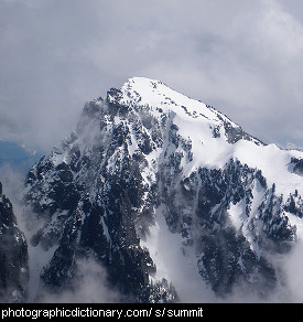 Photo of a mountain summit