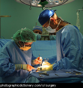 Photo of two surgeons performing surgery