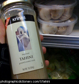 Photo of a jar of tahini