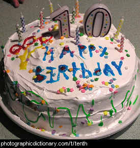 Photo of a tenth birthday cake