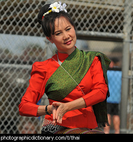 Photo of a Thai woman dancing