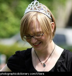 Photo of a woman wearing a tiara