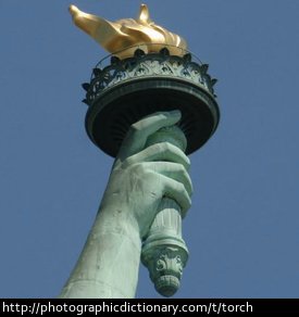 The Statue of Liberty's torch.