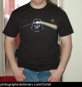 Photo of a man wearing a tshirt