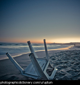 Photo of an upturned chair