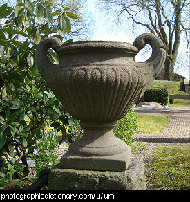 Photo of a stone urn.