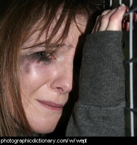 Photo of a woman crying