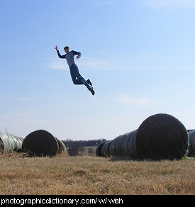 Photo of a man flying