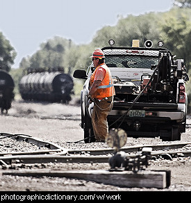 Photo of a man working