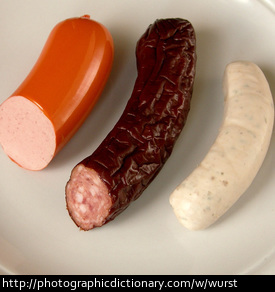 Different types of wurst.