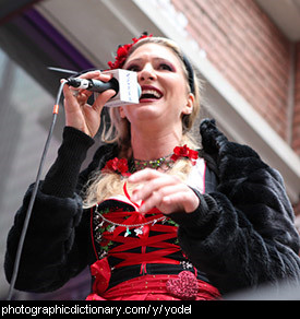 Photo of a woman yodelling