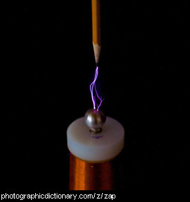 Photo of a spark of electricity