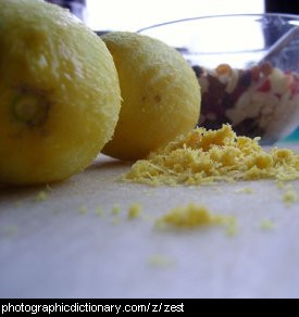 Photo of some zested lemons