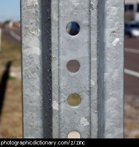 Photo of a pole galvanized with zinc