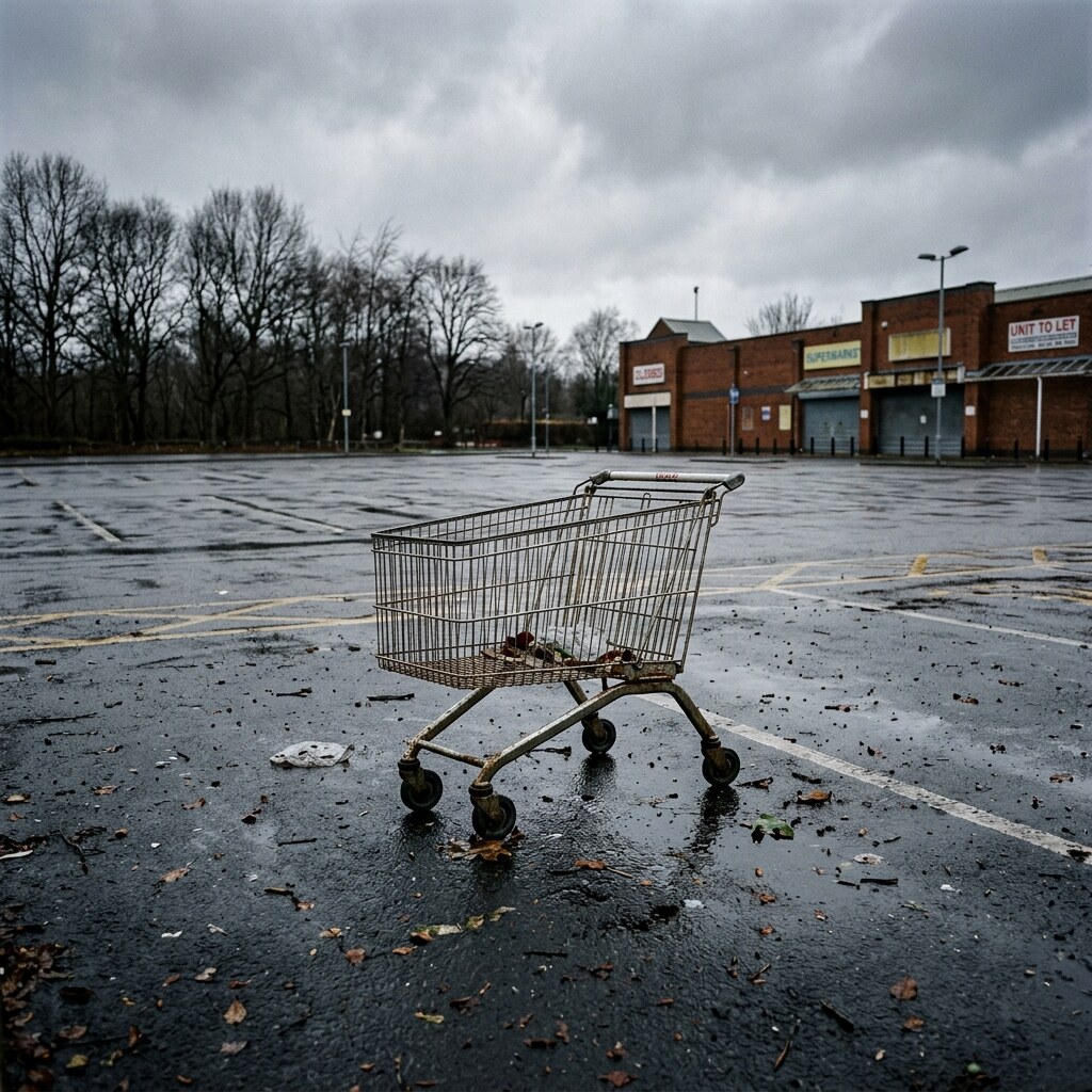 Generated image of an abandoned shopping cart