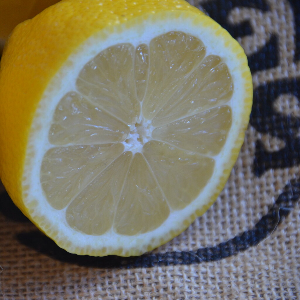 Photo of a lemon being juiced