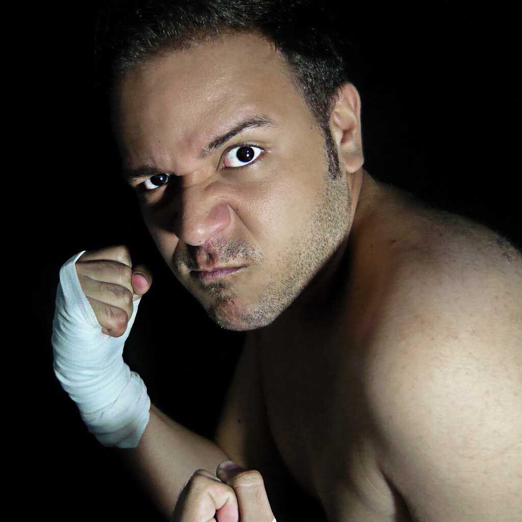Photo of an aggressive man