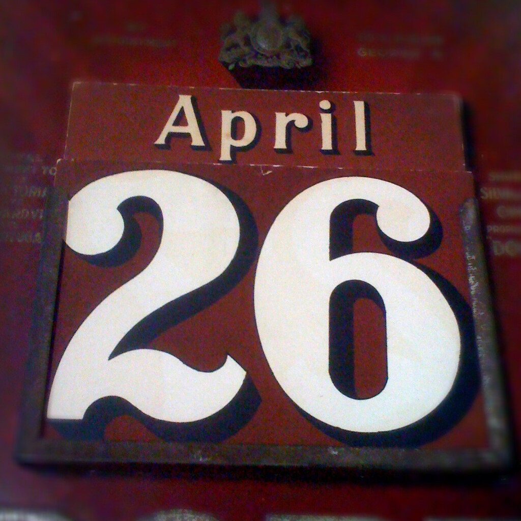 Photo of a calendar on April